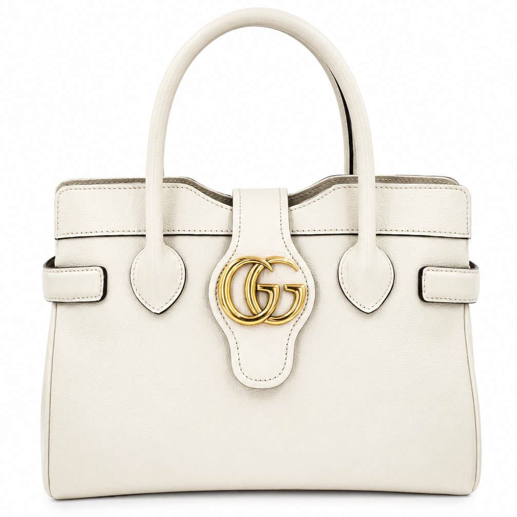 Gucci Small Top Handle Bag – White Calfskin