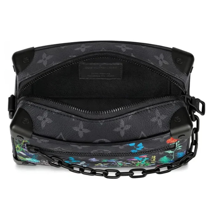 Louis Vuitton Monogram Eclipse Flower Print Mini Soft Trunk Bag - Black