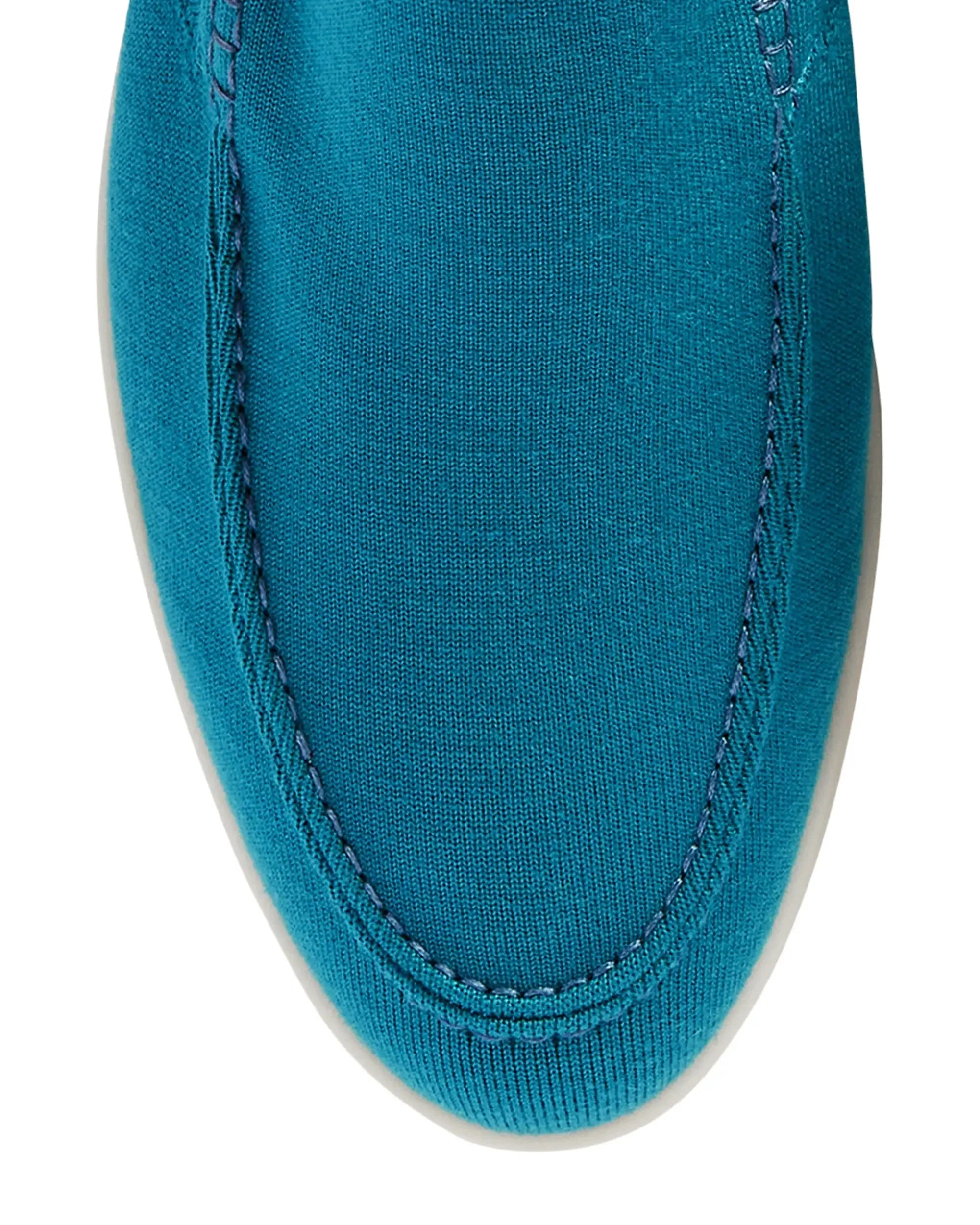 Loro Piana Summer Knit Walk Wish Suede Loafers - Blue Sorbet (233)