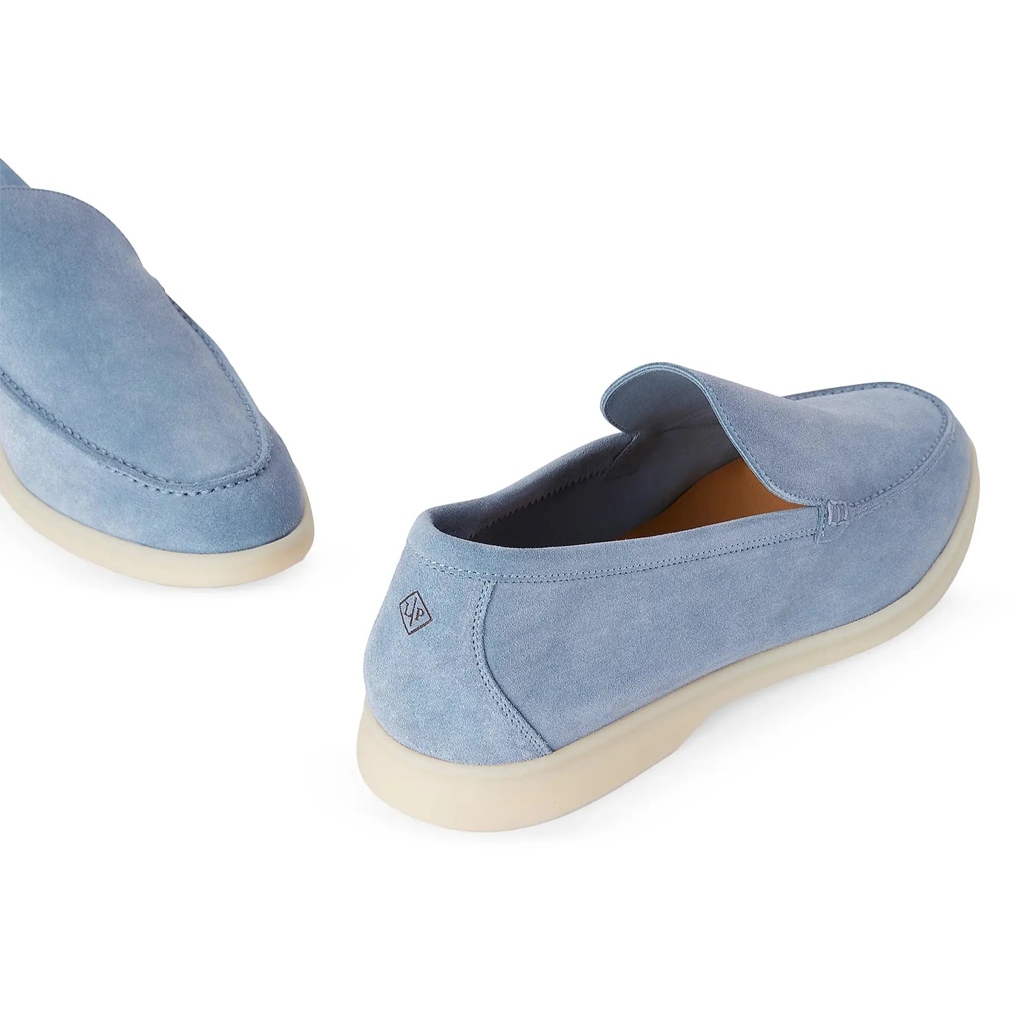 Loro Piana Summer Walk Suede Loafers - Polvere Blue