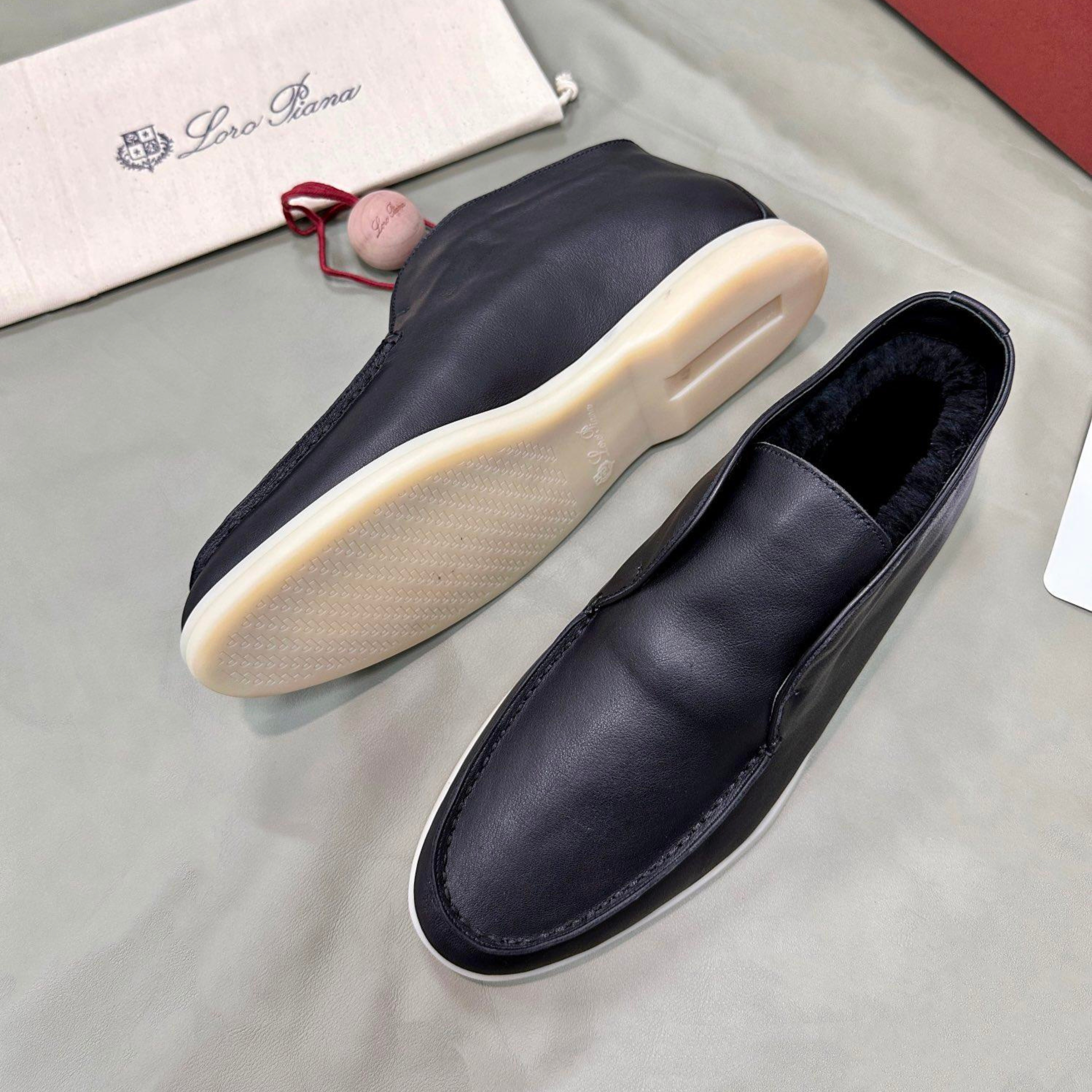 Loro Piana Open Walk Ankle Boots - Navy Blue (W000)