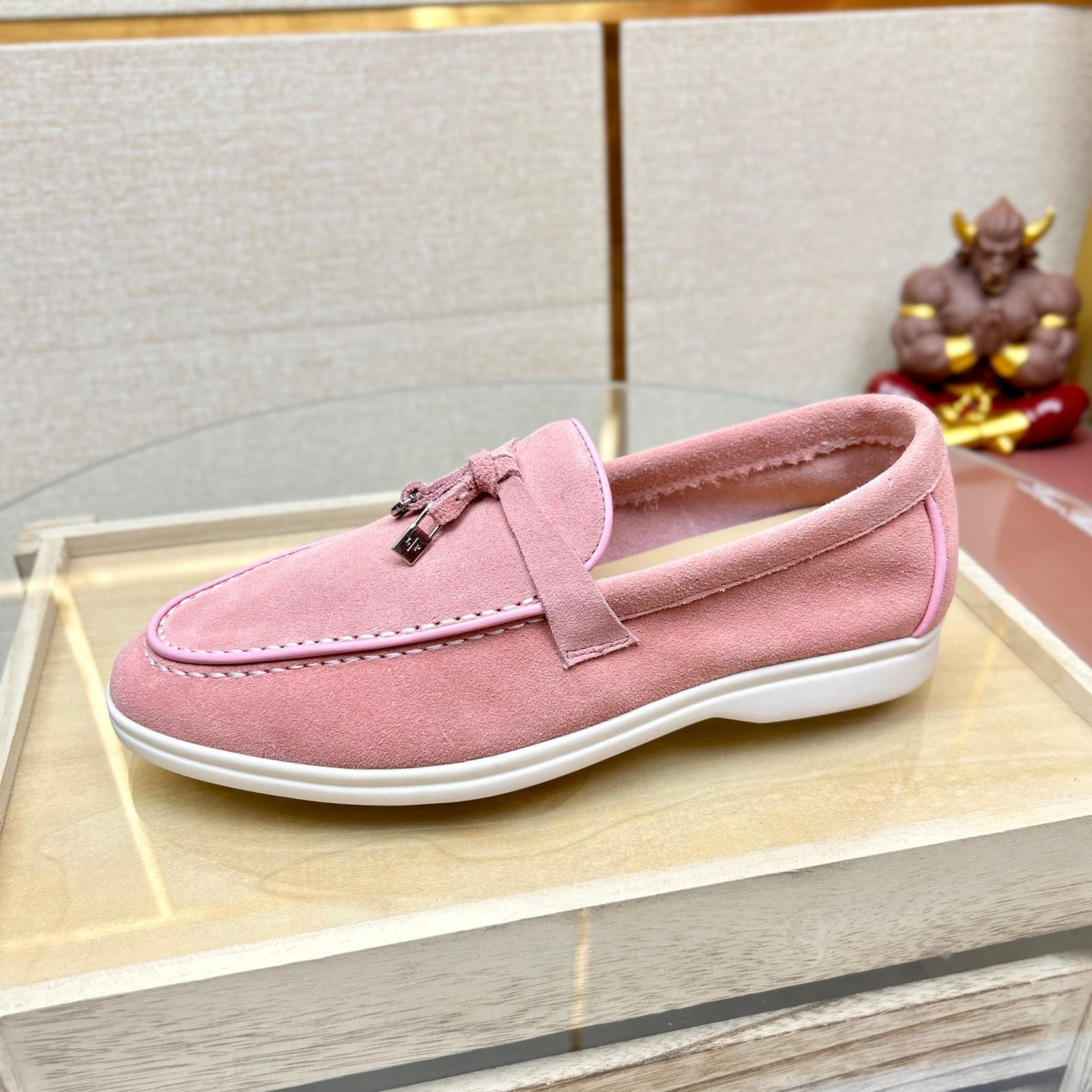 Loro Piana Summer Charms Walk Suede Loafers - Wild Mauve