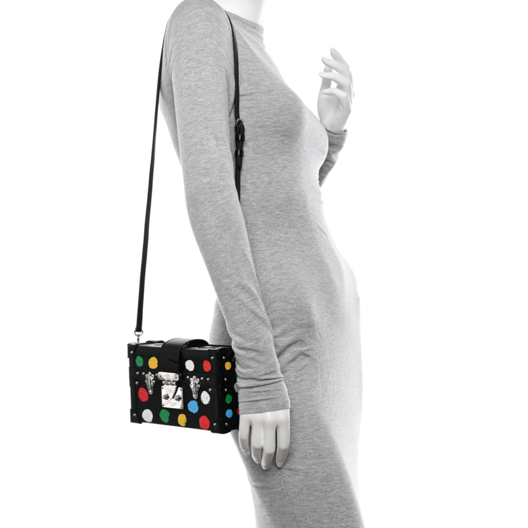 Louis Vuitton x Kusama Yayoi Taurillon Petite Malle Crossbody Bag - Black