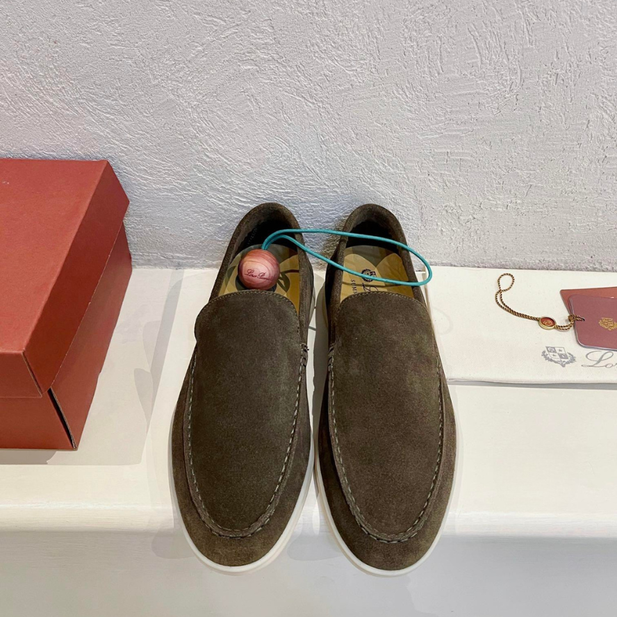 Loro Piana Summer Walk Suede Loafers - Warm Gray (MD84)
