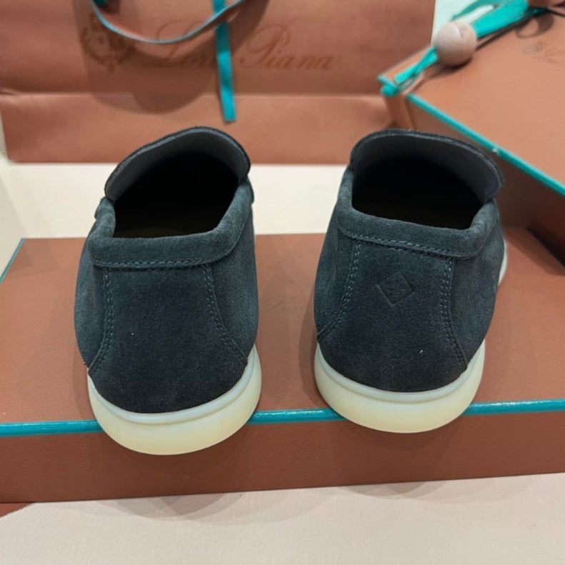 Loro Piana Ocean Front Suede Loafers - Dark Green (133)