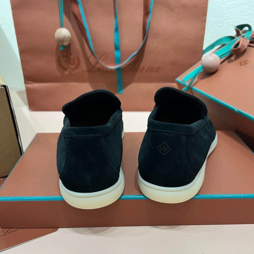 Loro Piana Summer Walk Suede Loafers - Black (132)