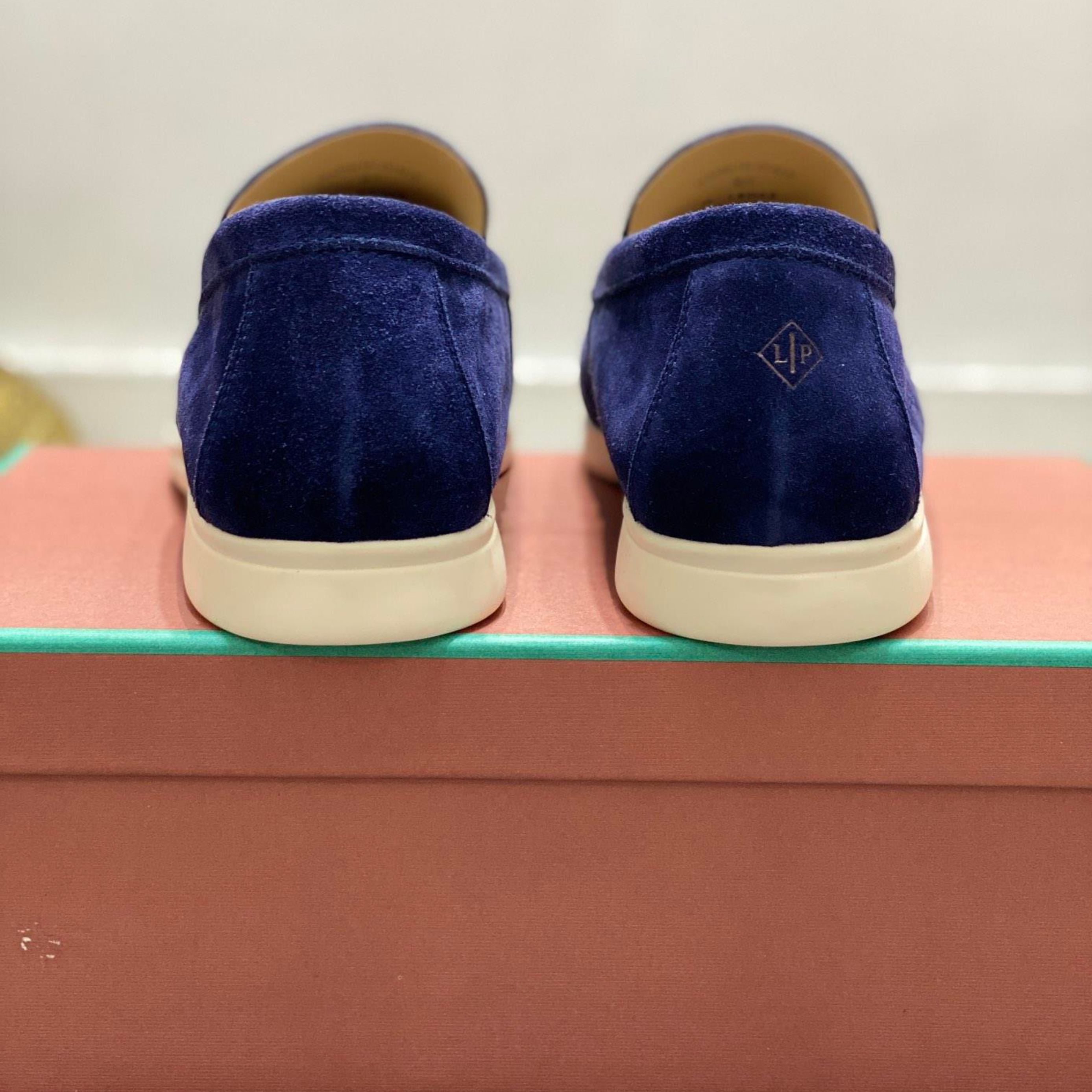 Loro Piana Summer Walk Suede Loafers - Dark Navy Blue ( 040)