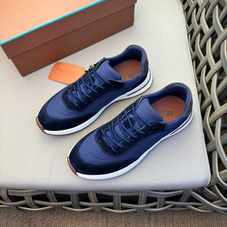 Loro Piana Weekend Evo Suede Sneakers - Navy Blue (082)