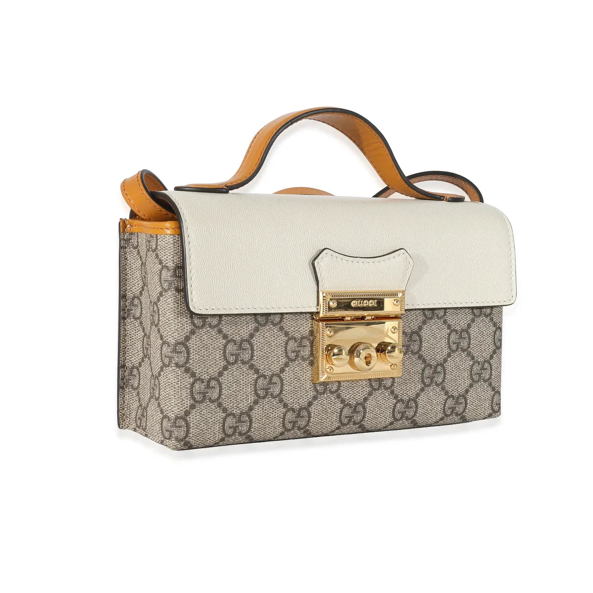 Gucci GG Supreme Padlock Mini Top Handle Bag – Beige