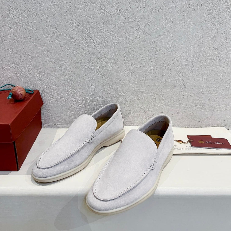 Loro Piana Summer Walk Suede Loafers - Beige