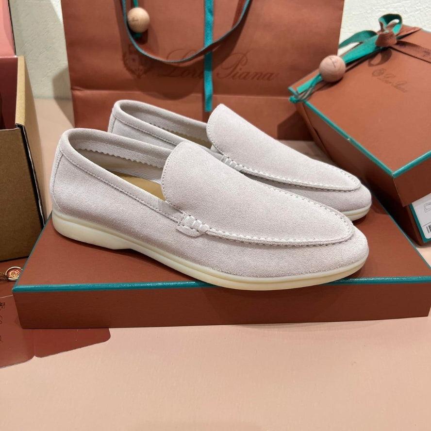 Loro Piana Summer Walk Suede Loafers - Sand