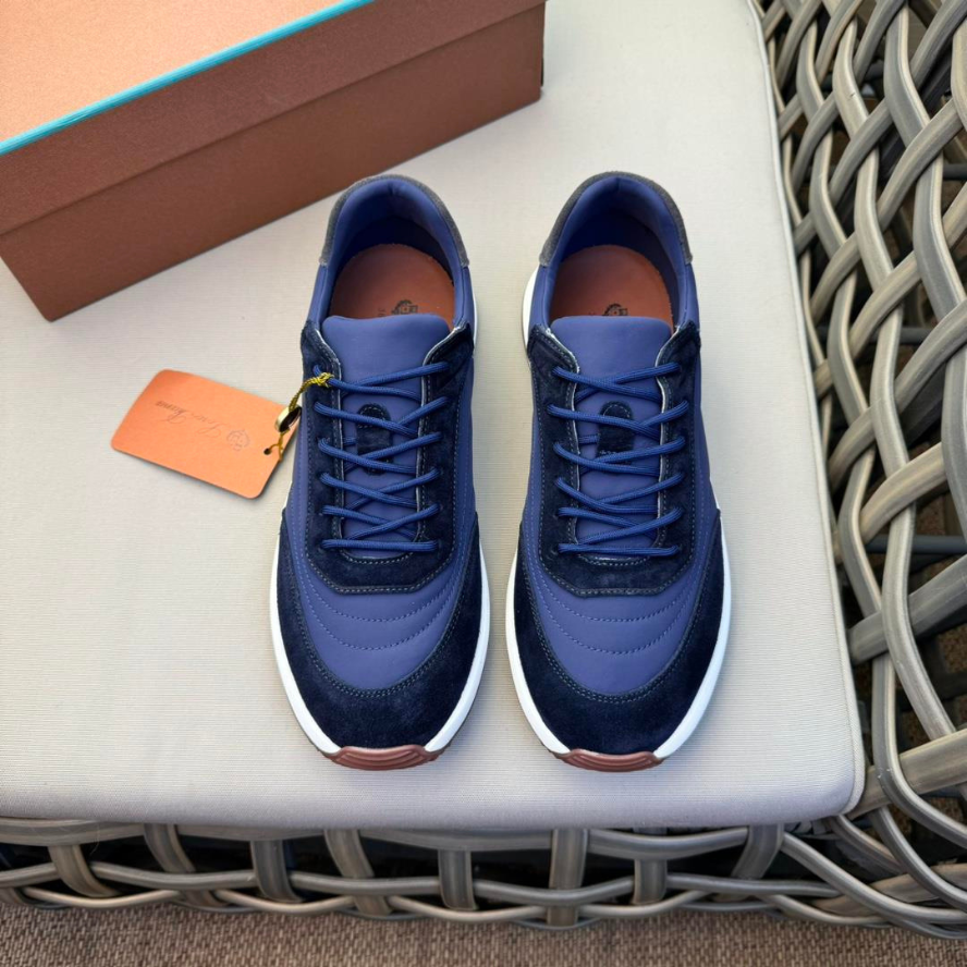 Loro Piana Weekend Evo Suede Sneakers - Navy Blue (082)