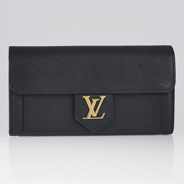 Louis Vuitton Long Leather LockMe Wallet - Black