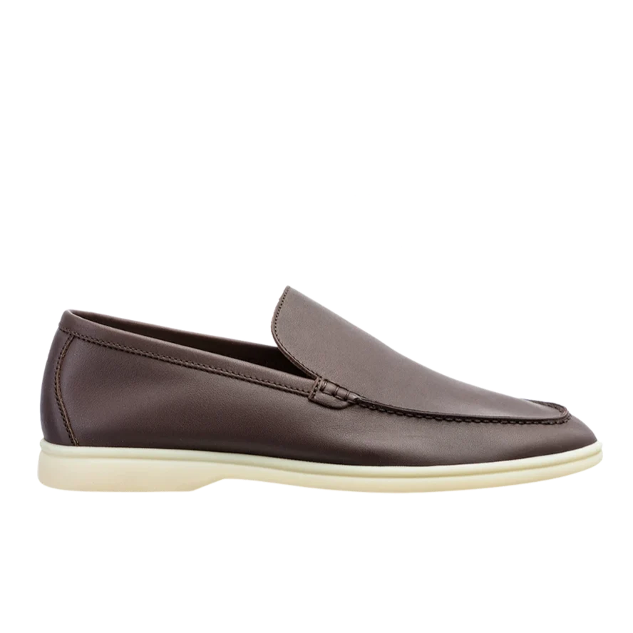 Loro Piana Summer Walk Elk Leather Loafers - Very Dark Brown (H027)