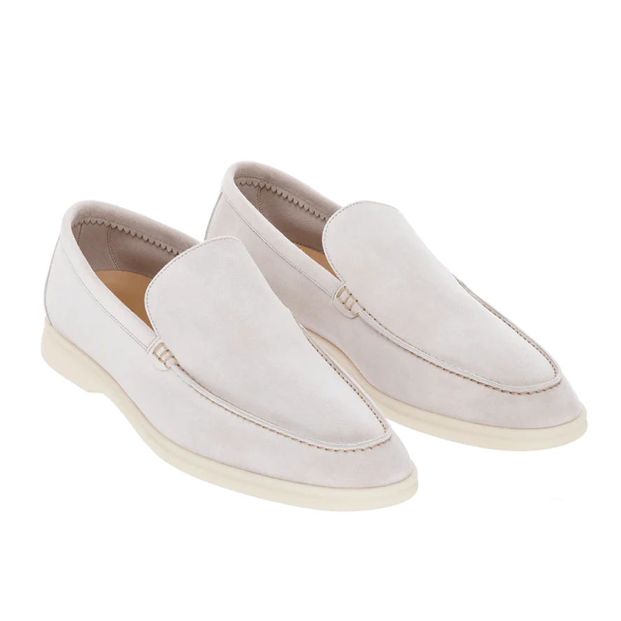 Loro Piana Summer Walk Suede Loafers - Beige