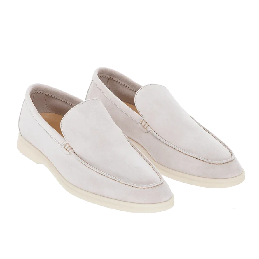 Loro Piana Summer Walk Suede Loafers - Beige
