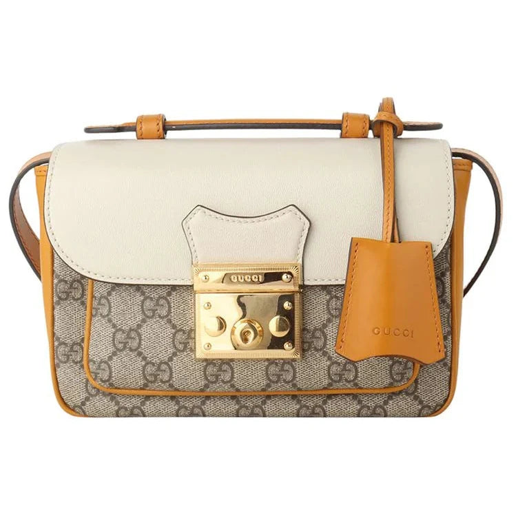 Gucci GG Supreme Padlock Handle Bag – Beige