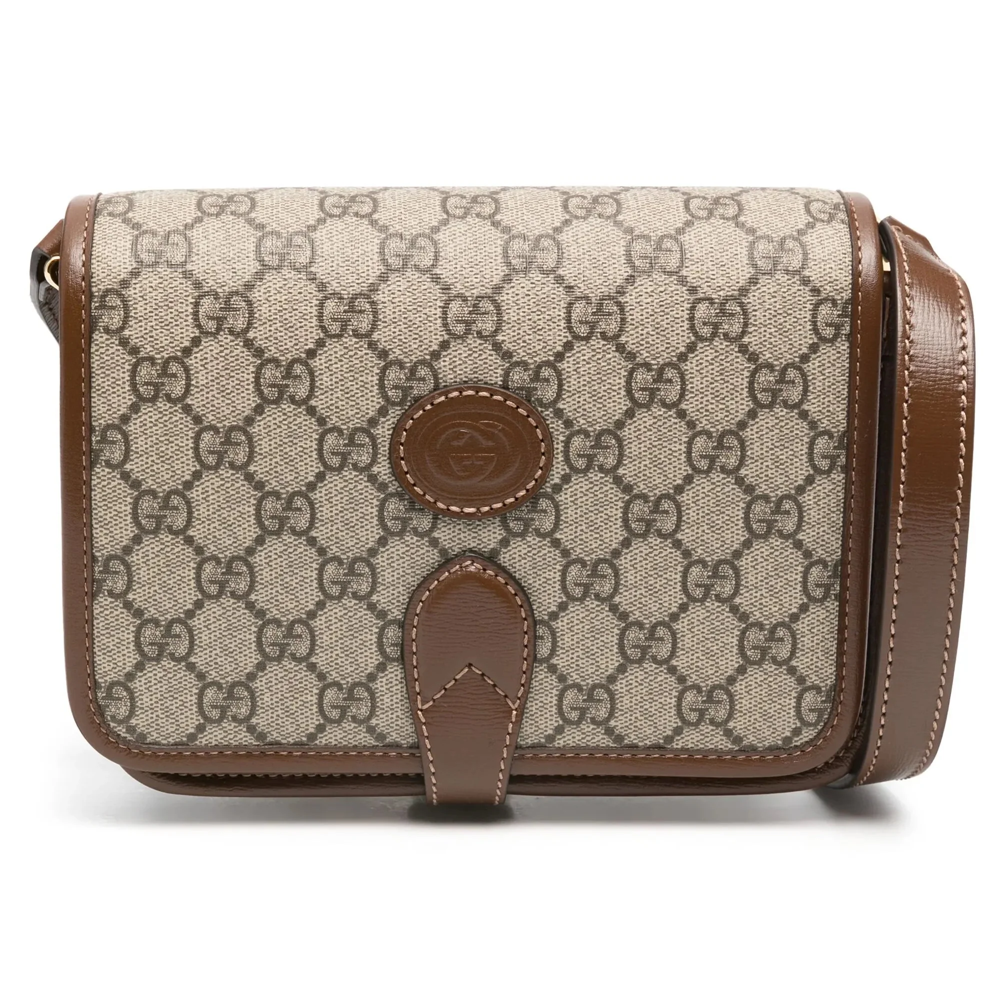 Gucci GG Supreme Mini Interlocking Shoulder Bag – Beige