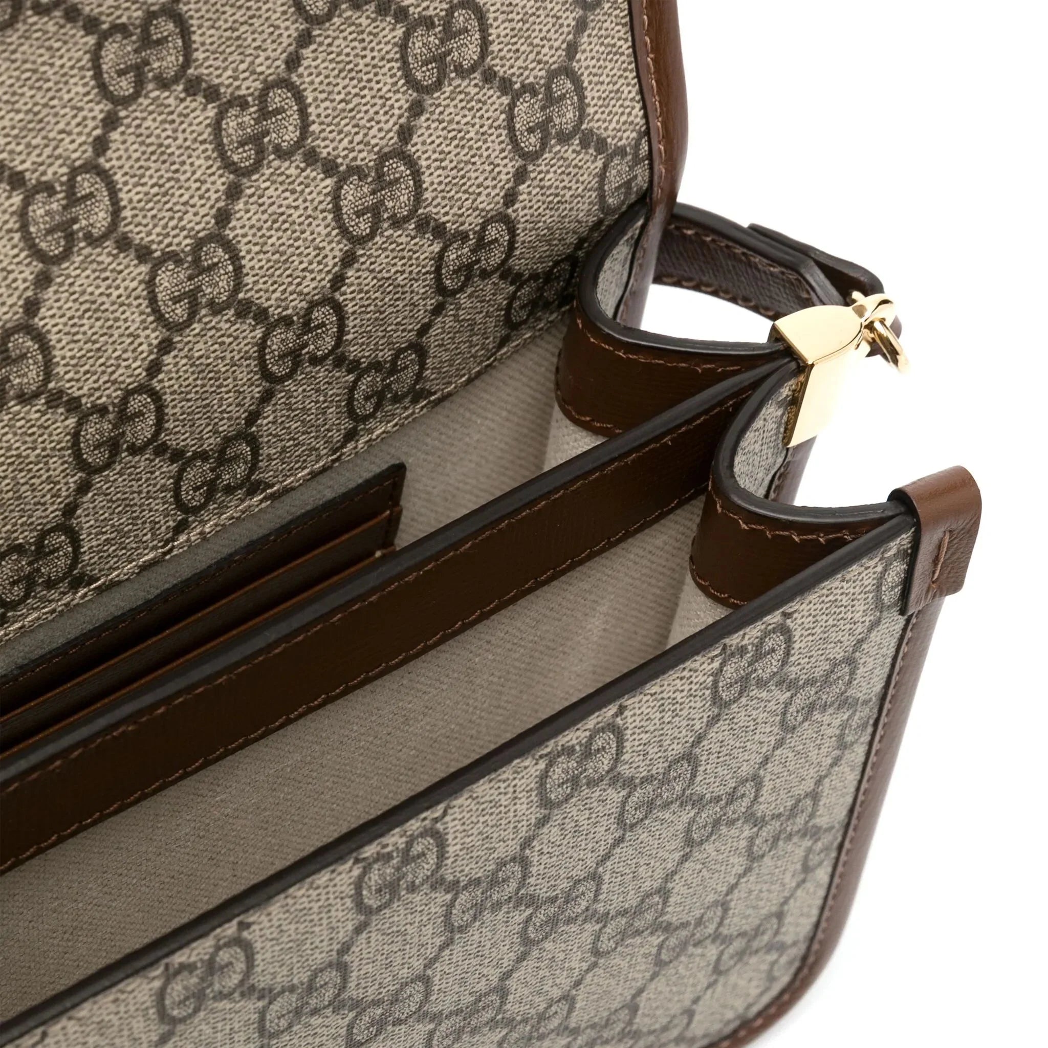 Gucci GG Supreme Mini Interlocking Shoulder Bag – Beige