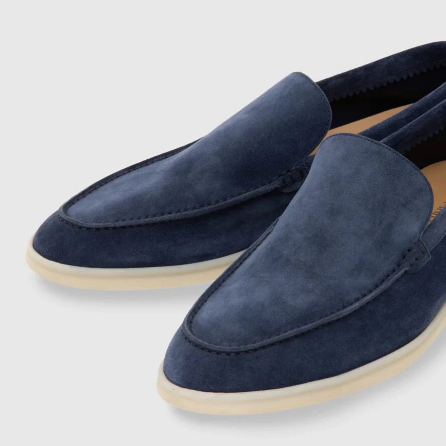Loro Piana Summer Walk Suede Loafers - Dark Navy Blue ( 040)