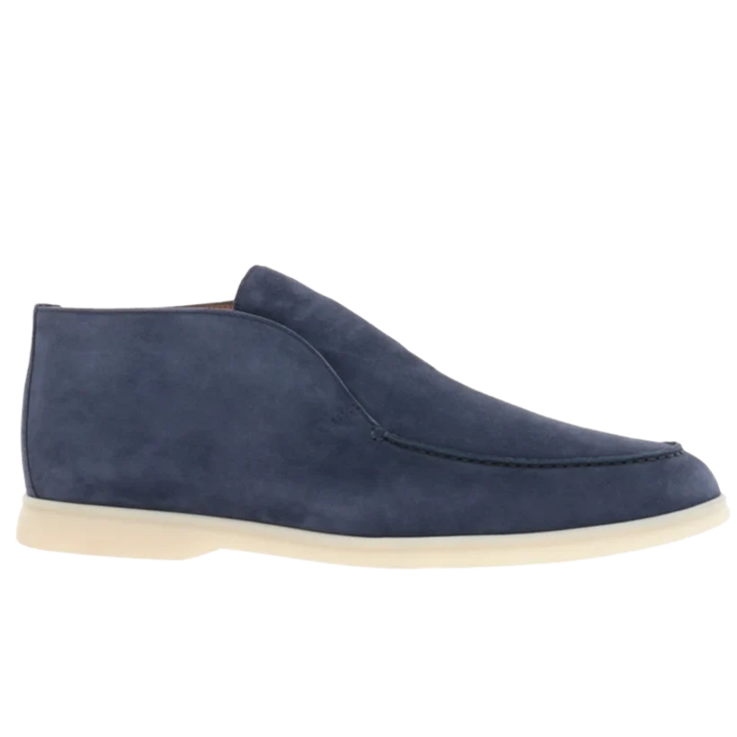 Loro Piana Open Walk Suede Loafers - Dark Blue
