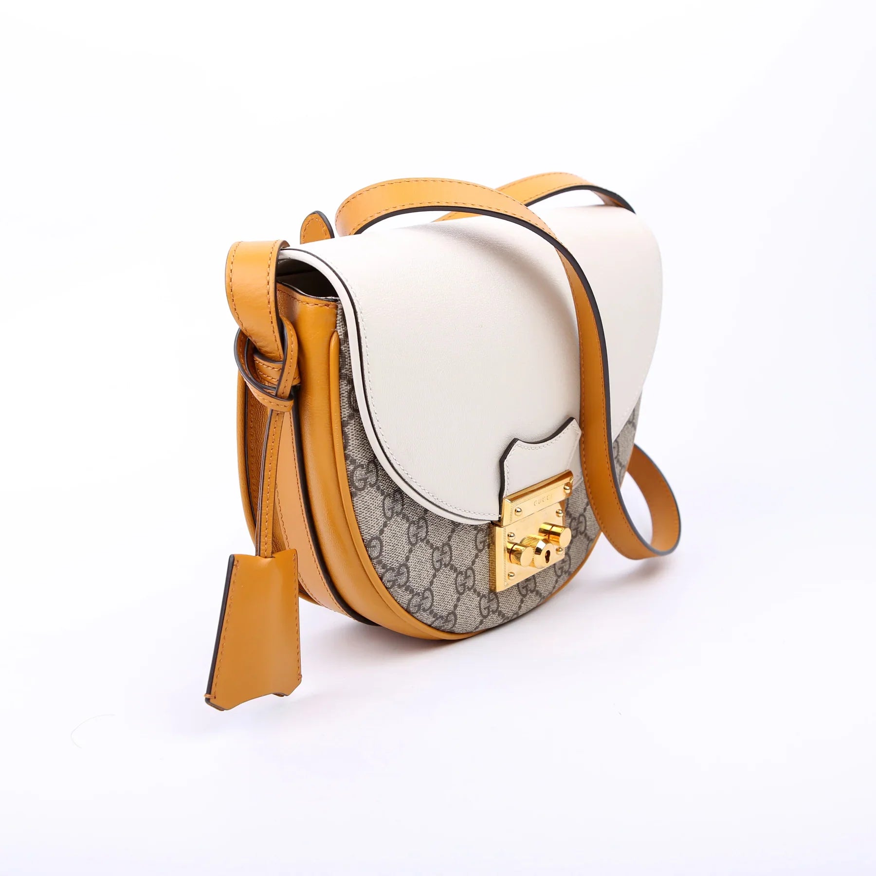 GUCCI GG Supreme Monogram Padlock Shoulder Bag – Mystic White