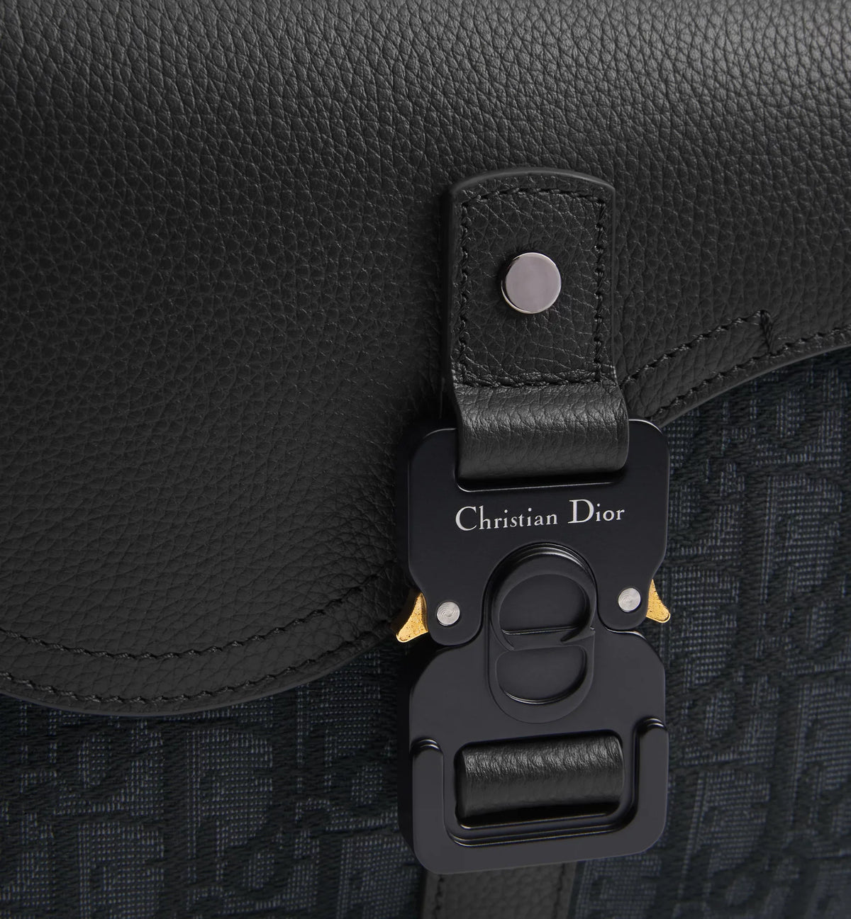 Dior Small Saddle Jacquard Messenger Bag with Flap - Black