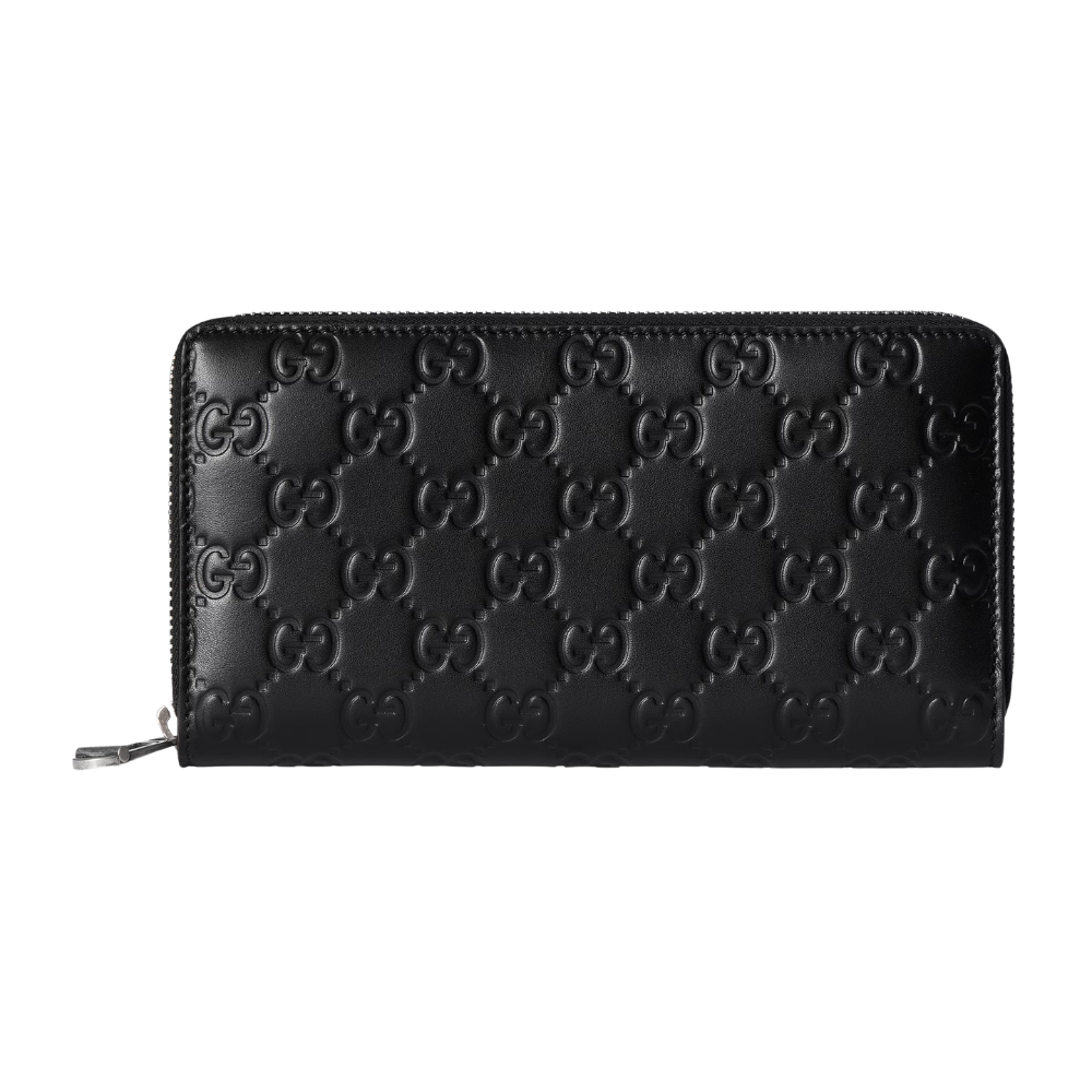 Gucci GG Emblem Zip Around Wallet – Black