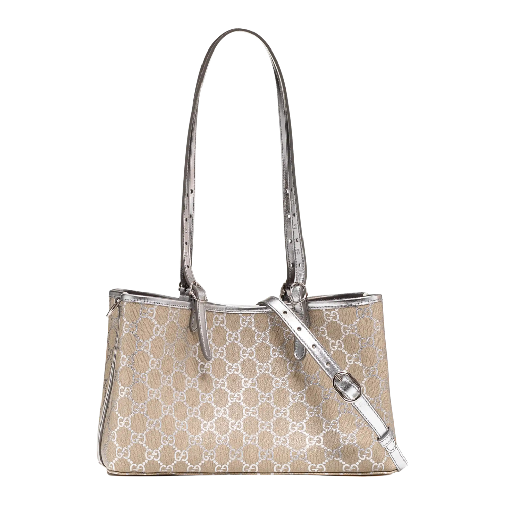 Gucci GG Supreme Monogram Canvas Tote Bag - Beige
