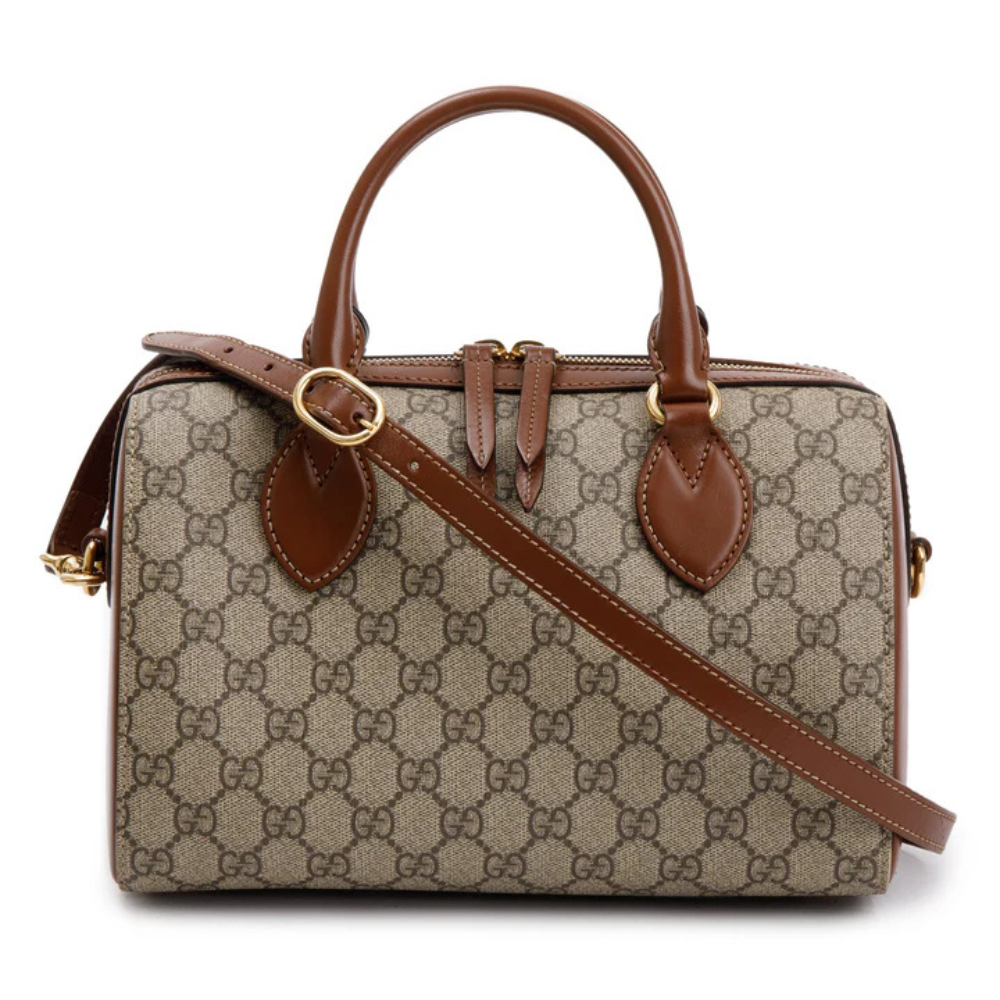Gucci GG Supreme Canvas Small Boston Handbag - Beige