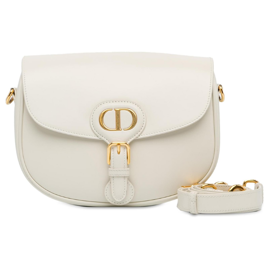 Dior Medium Bobby Calfskin Crossbody Bag - White