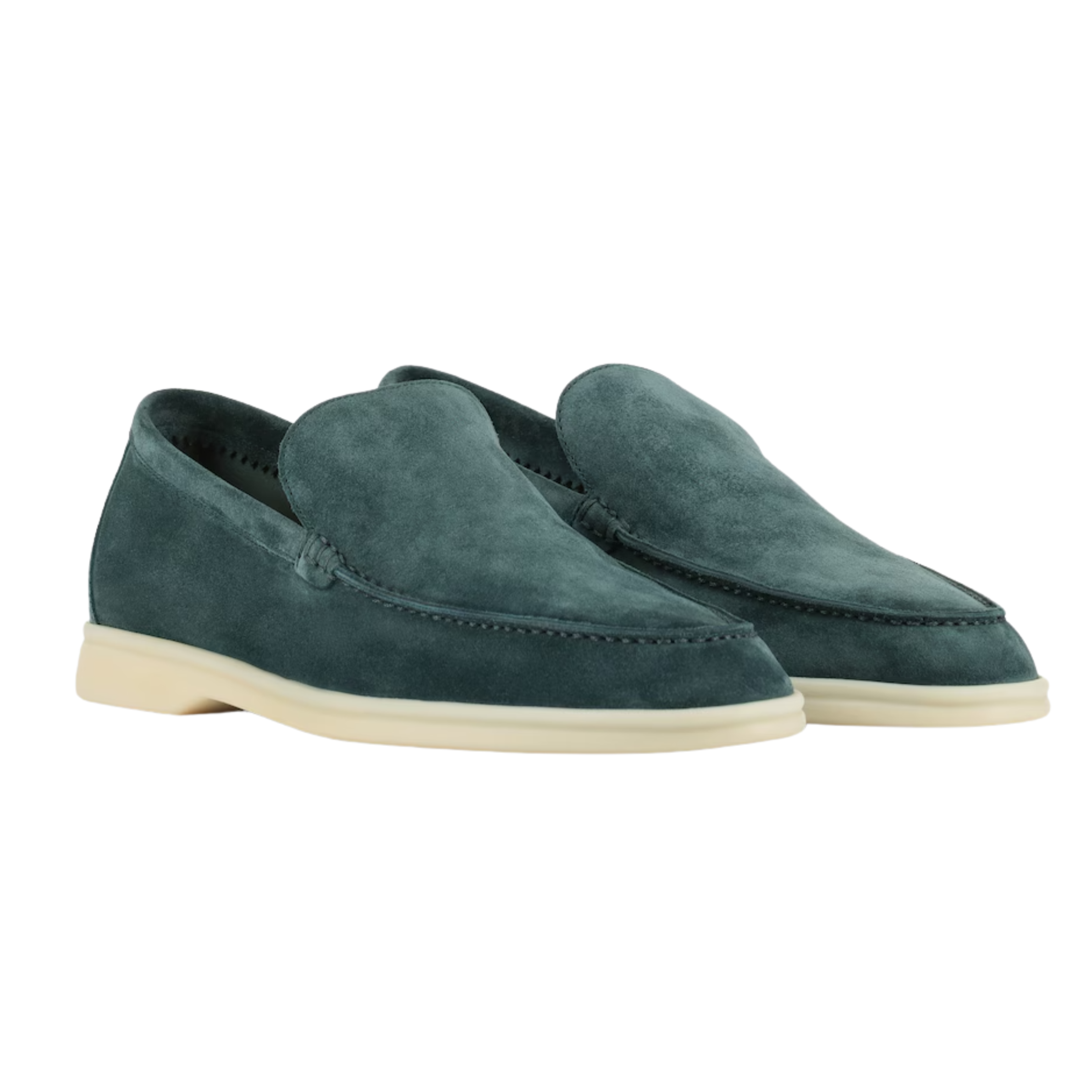 Loro Piana Summer Walk Suede Loafers - Dark Green