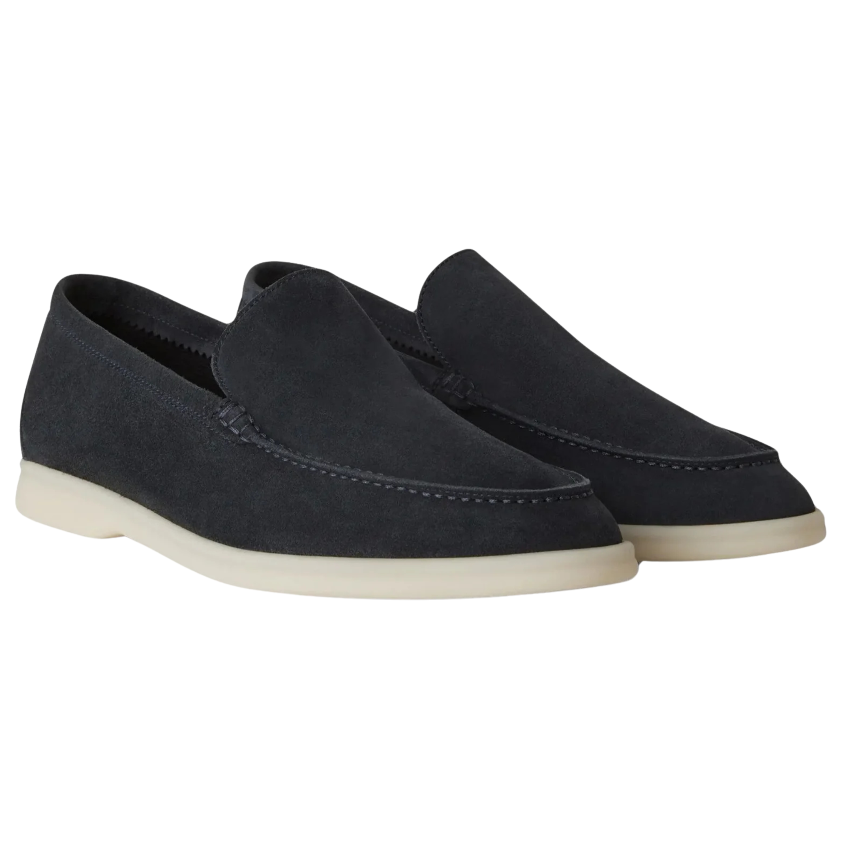 Loro Piana Summer Walk Suede Loafers - Dark Gray