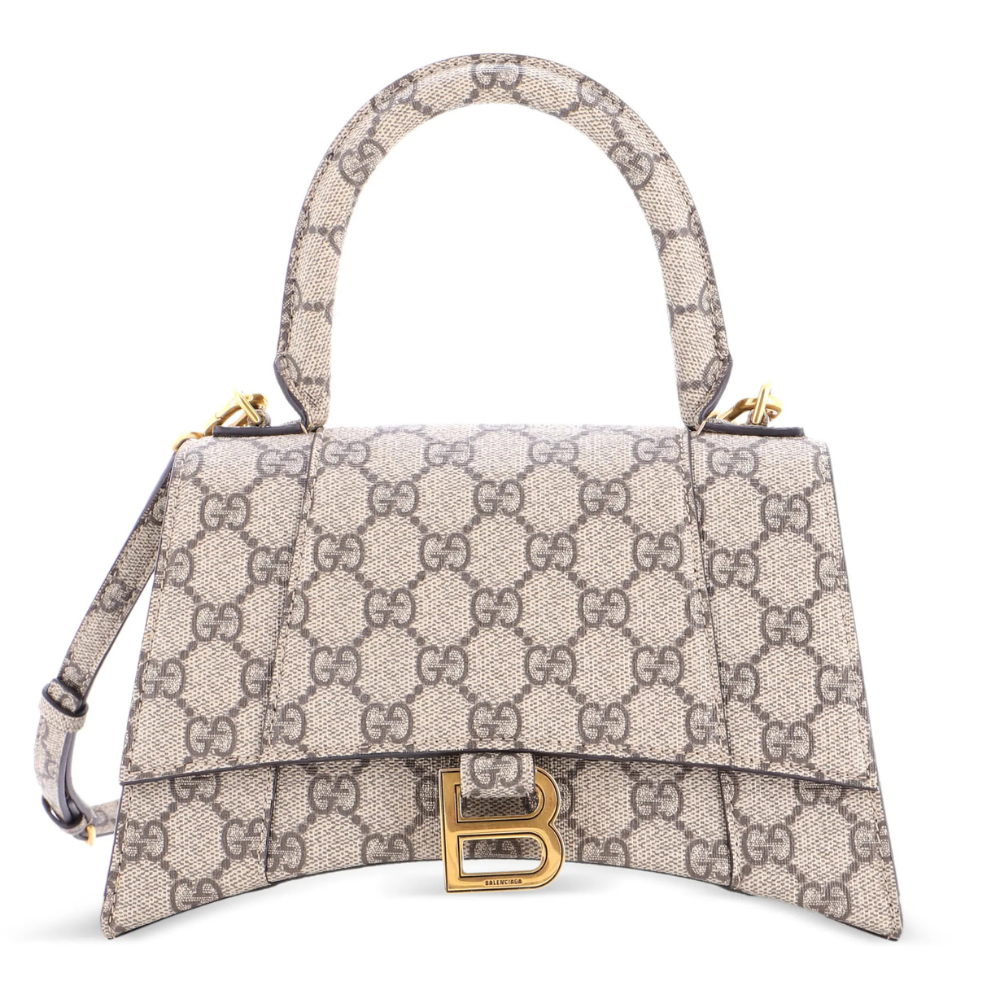 Gucci x Balenciaga The Hacker Project Small Canvas Hourglass Shoulder Bag – Beige