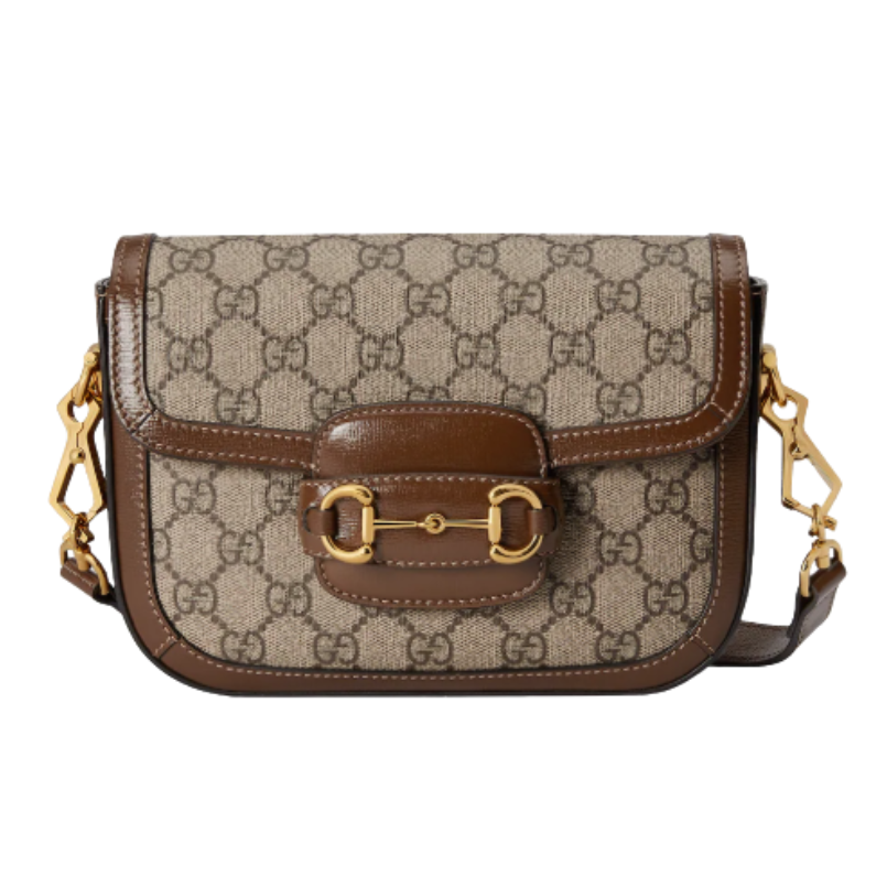 Gucci Horsebit 1955 GG Supreme Canvas Small Shoulder Bag – Beige