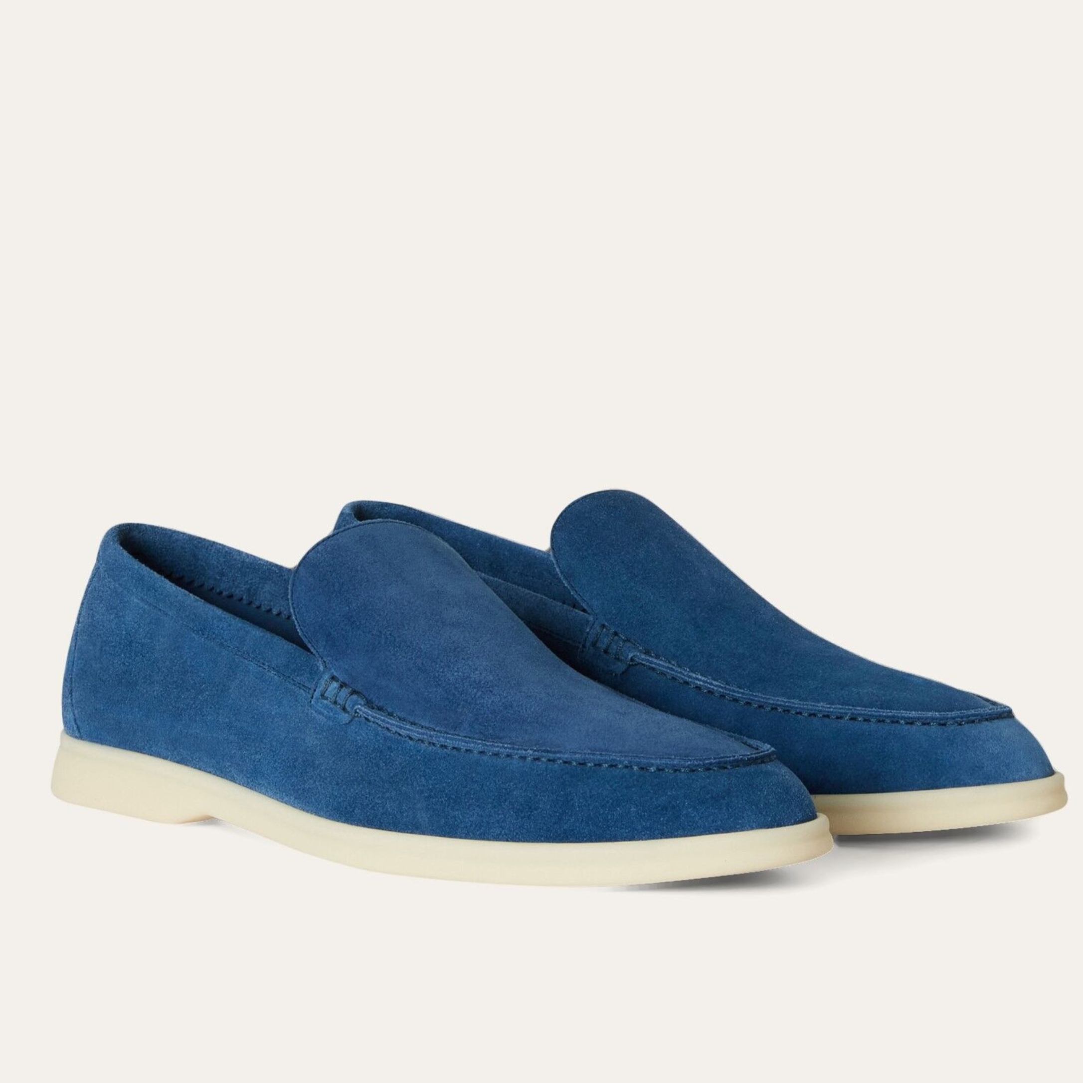Loro Piana Summer Walk Suede Loafers - Cobalt Ink (WI72)