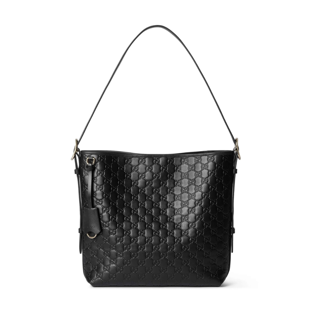 Gucci GG Emblem Medium Shoulder Bag – Black