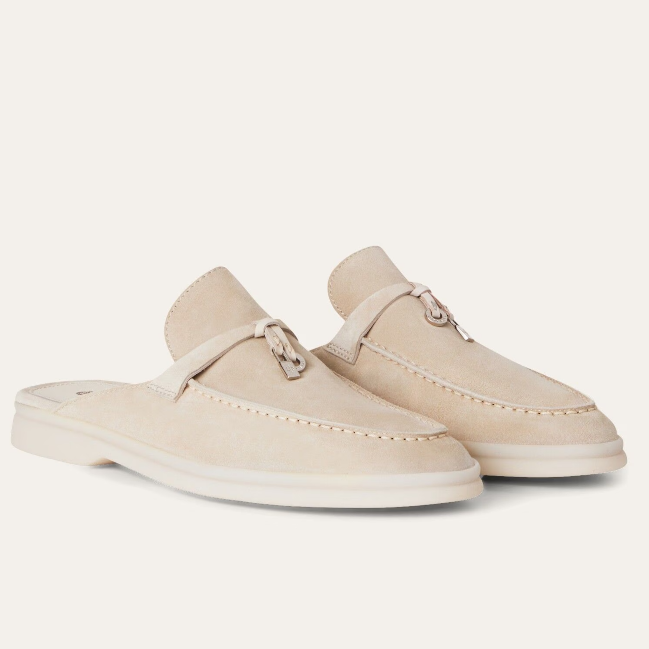 Loro Piana Babouche Charms Walk Suede Loafer - Linen (D746)