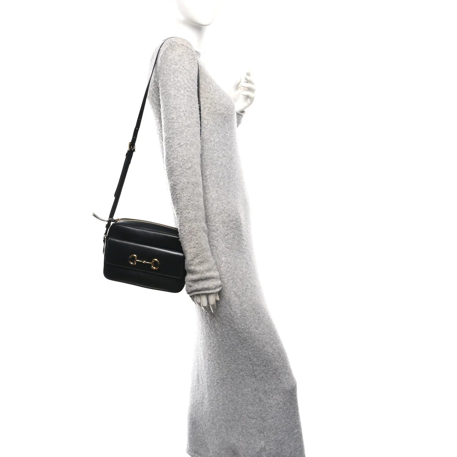 Gucci Horsebit 1955 Small Shoulder Leather Bag – Black