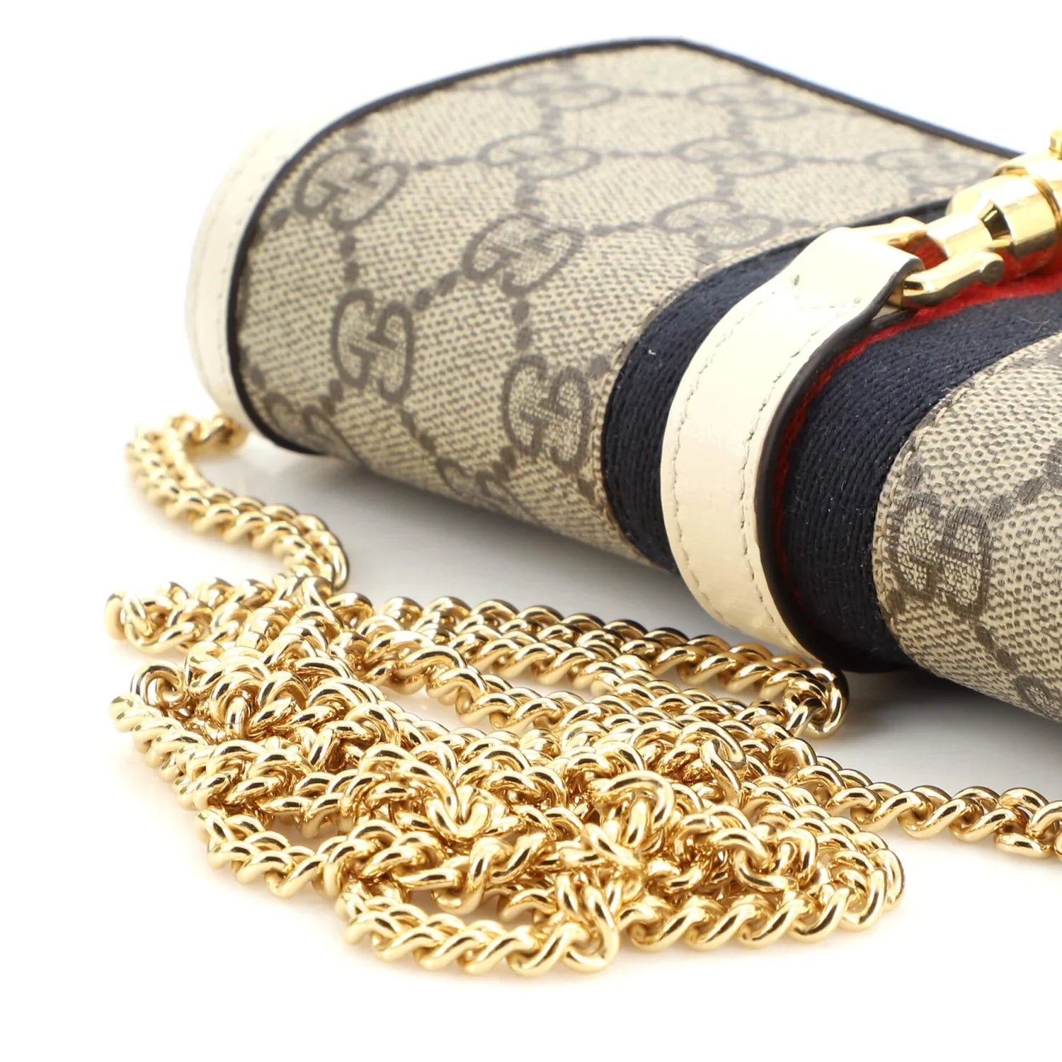 Gucci GG Supreme Jackie 1961 Chain Wallet – Beige