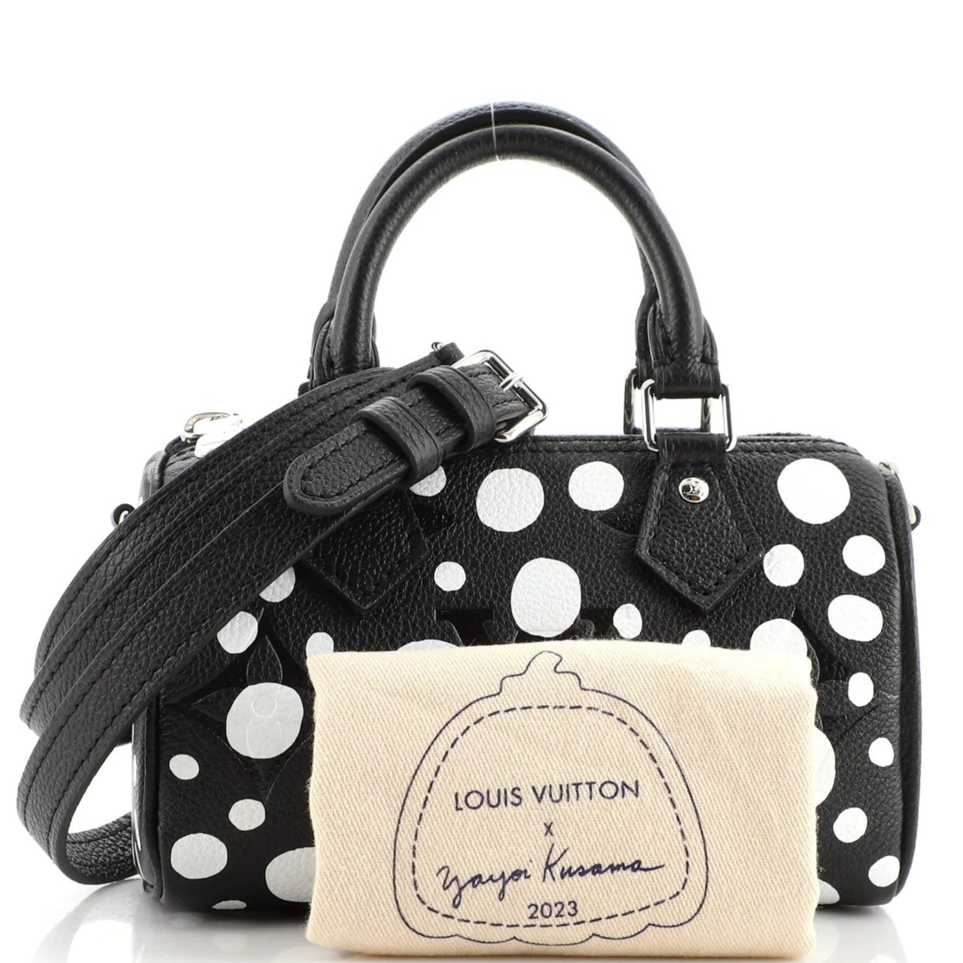 Louis Vuitton x Yayoi Kusama Nano Speedy Bandouliere Handbag - Black