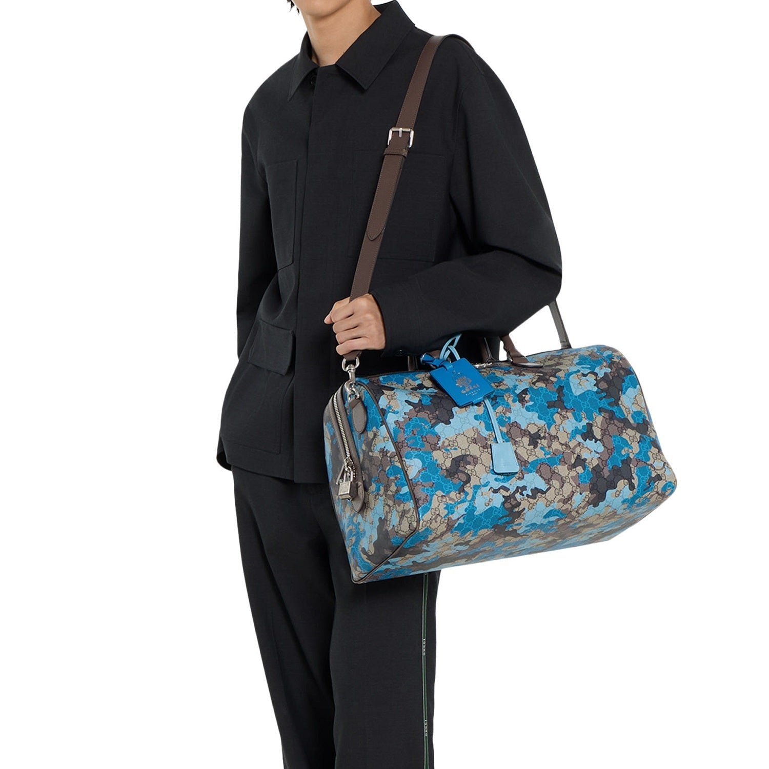 Gucci GG Small Duffle Bag – Camouflage Blue