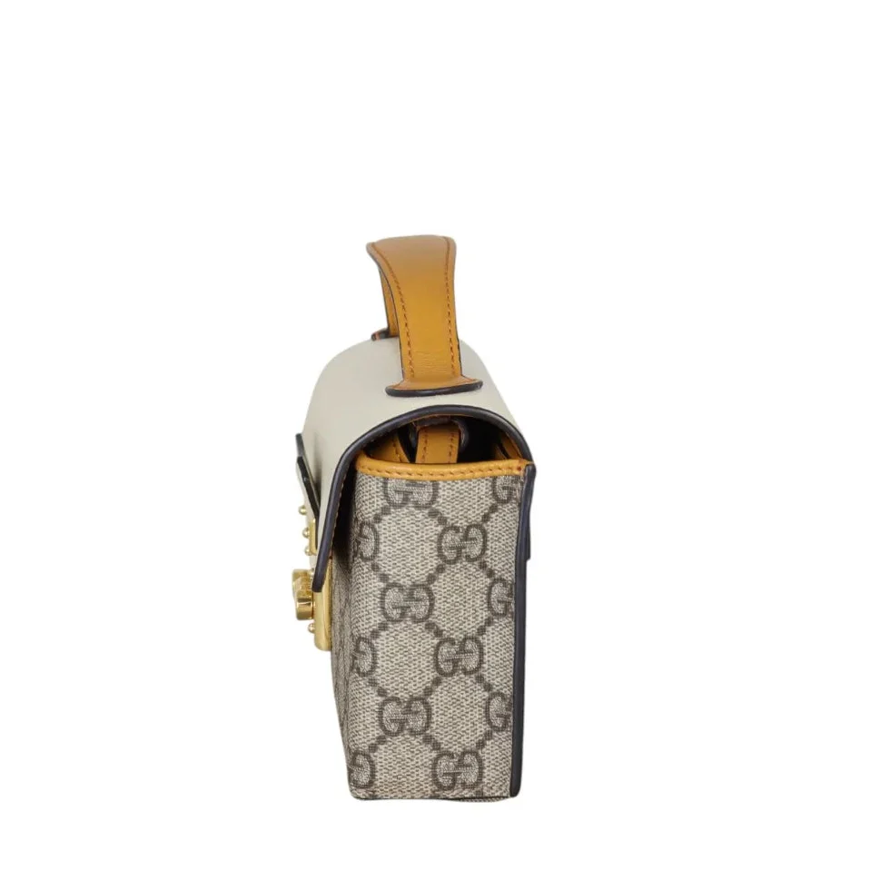 Gucci GG Supreme Padlock Mini Top Handle Bag – Beige