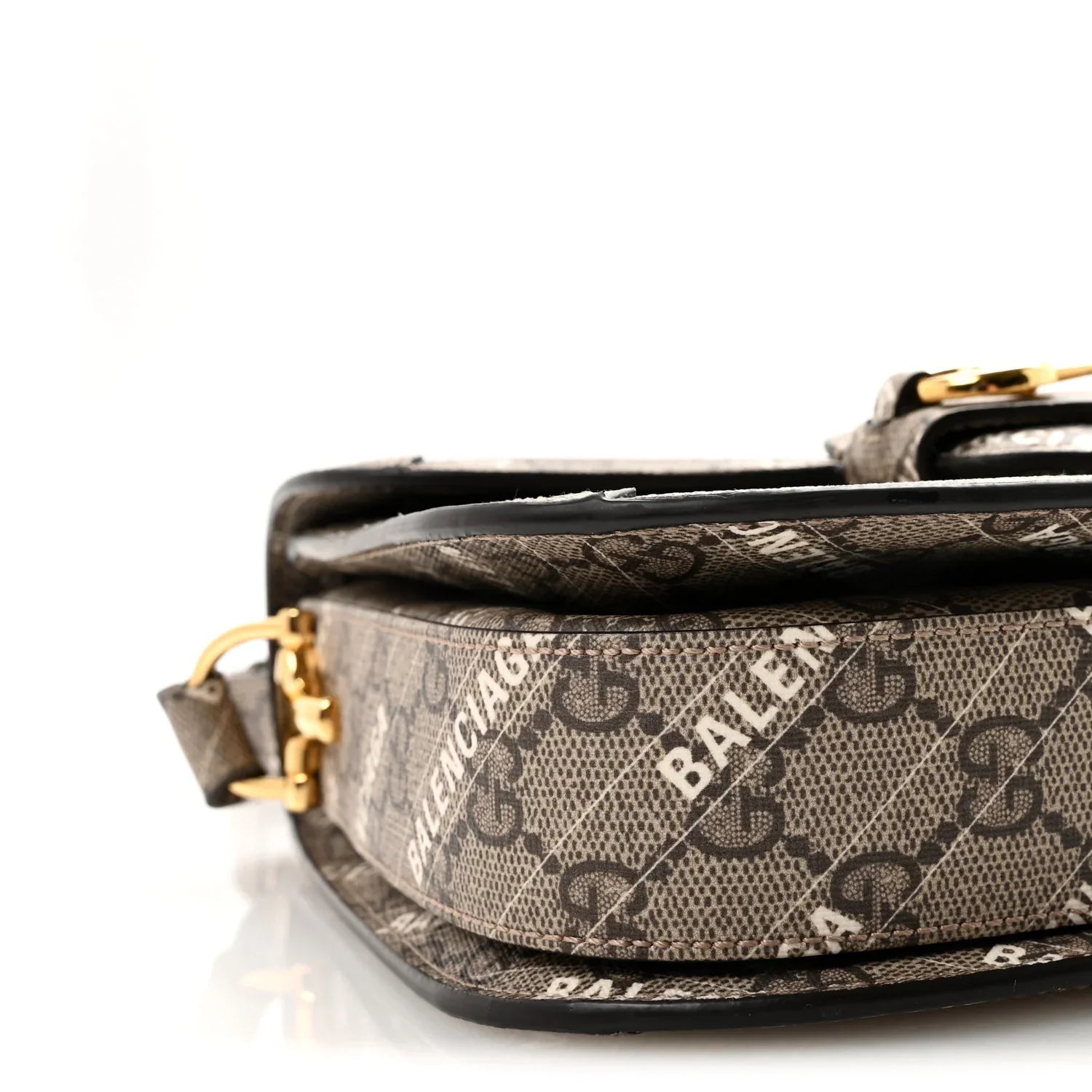 Gucci X Balenciaga GG Supreme Horsebit 1955 Small Shoulder Bag – Beige
