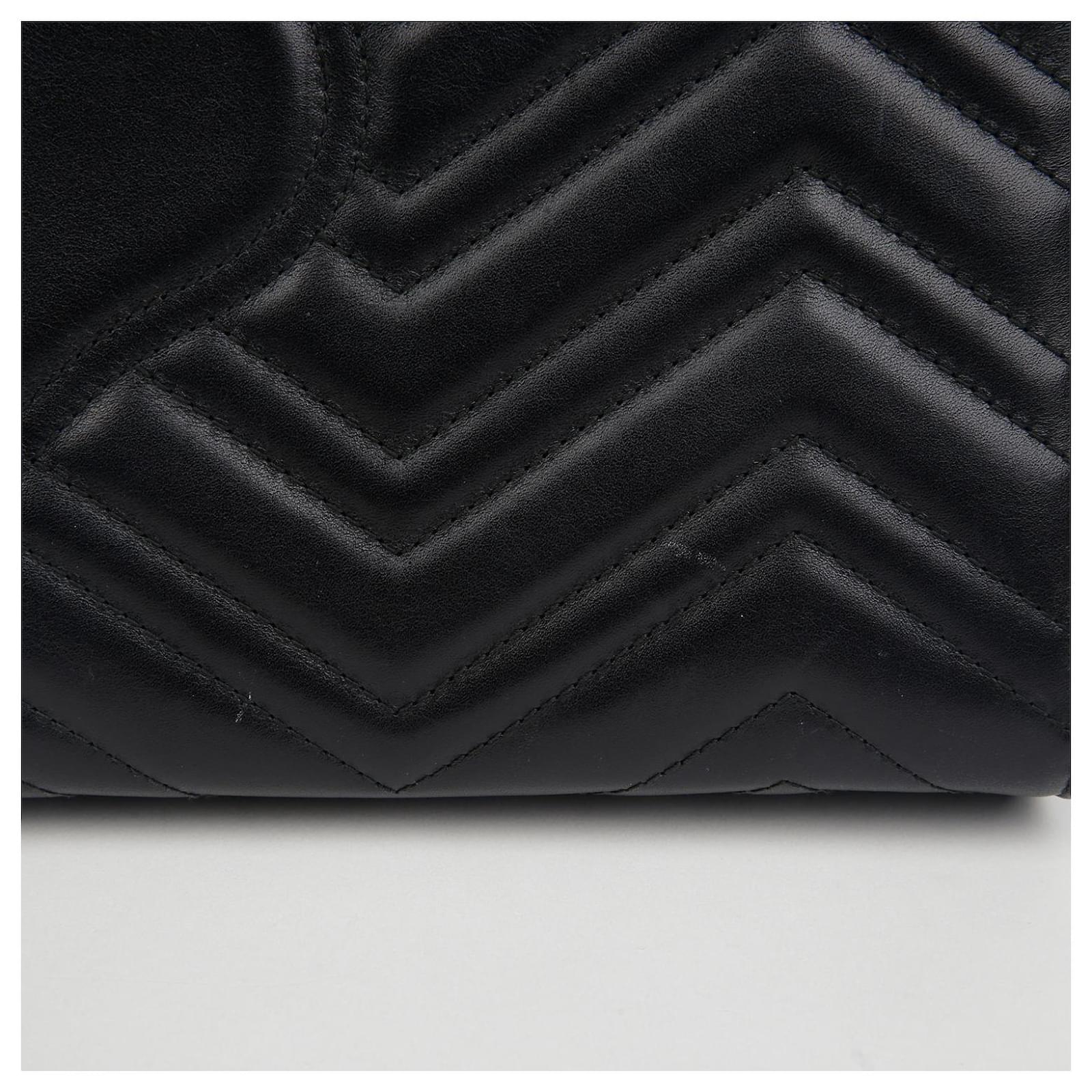Gucci GG Marmont Matelassé Chevron Heart Clutch Bag – Black