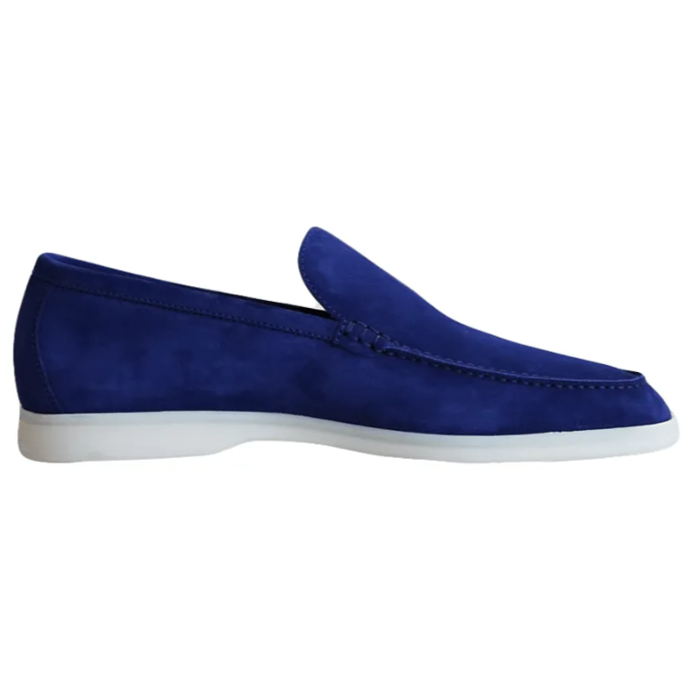 Loro Piana Summer Walk Suede Loafers - Deep Blue