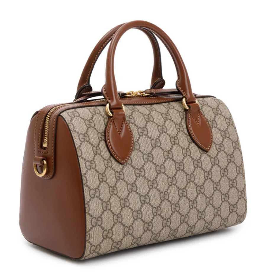 Gucci GG Supreme Canvas Small Boston Handbag - Beige