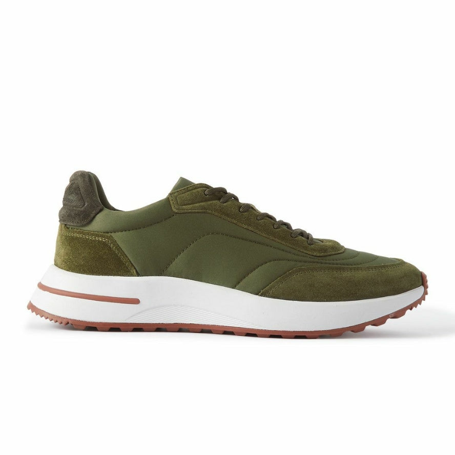 Loro Piana Weekend Walk Suede Sneakers - Green