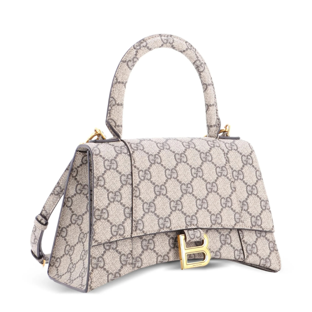 Gucci x Balenciaga The Hacker Project Small Canvas Hourglass Shoulder Bag – Beige