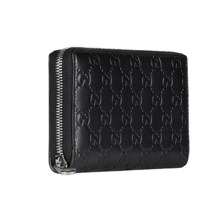 Gucci GG Emblem Zip Around Wallet – Black